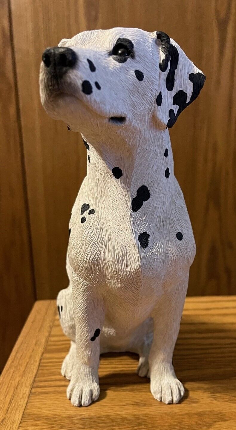 Sandra Brue Dalmatian Sitting Dog Figurine Sandicast 9” Sculpture Retired Signed