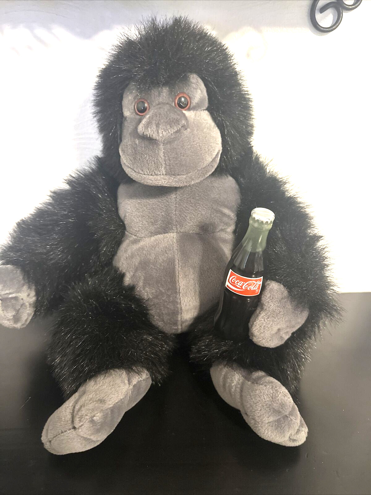Vintage 1996 Coca-Cola Plush Stuffed Animal Gorilla Ape Holding Soda Pop 16\
