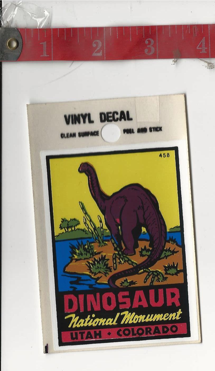 Vintage Vinyl decal Dinasaur National Monument Utah-Co. Baxter Lane 