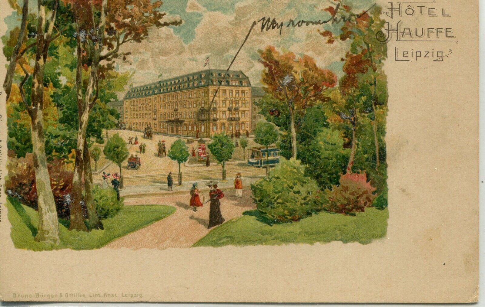 Germany AK Leipzig - Hotel Hauffe old vintage postcard