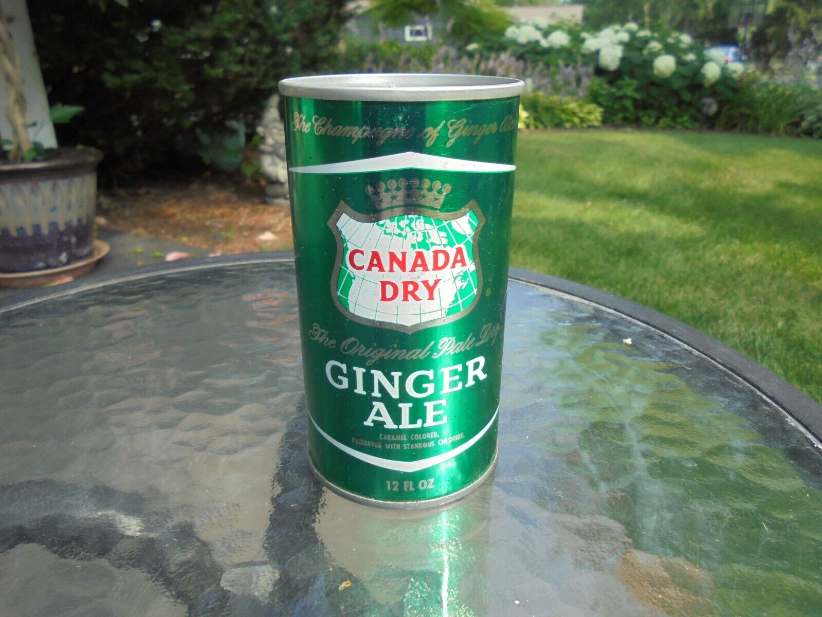 1970\'s Canada Dry Ginger Ale soda can Straight steel