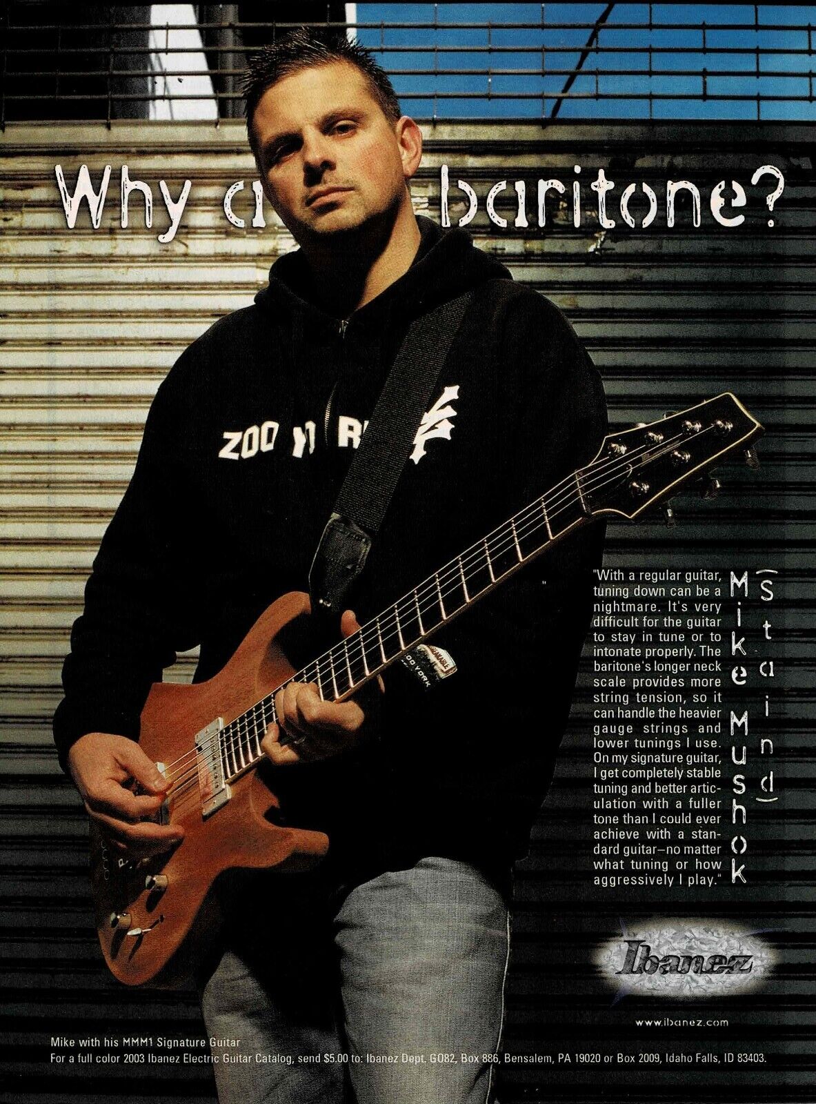 Ibanez Guitars - MIKE MUSHOK of STAIND - 2003 Print Advertisement