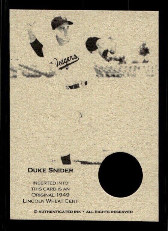 #NS0471 DUKE SNIDER 1949 Coin Collector Oddball Card 