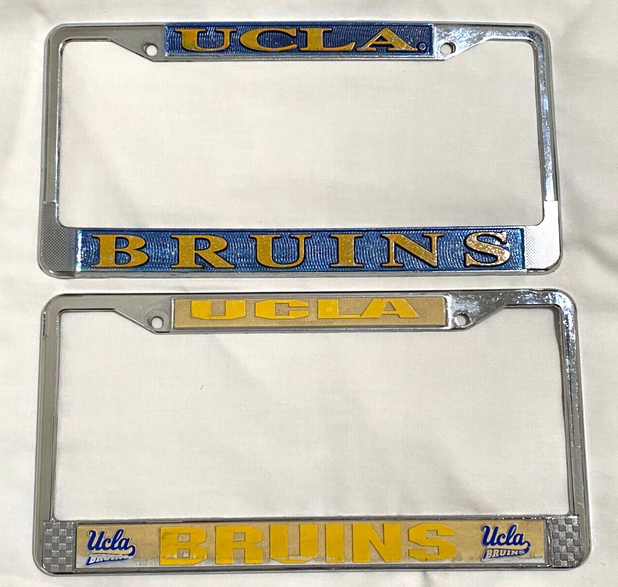 Qty 2 UCLA BRUINS  Vintage License Plate Frames - Metal