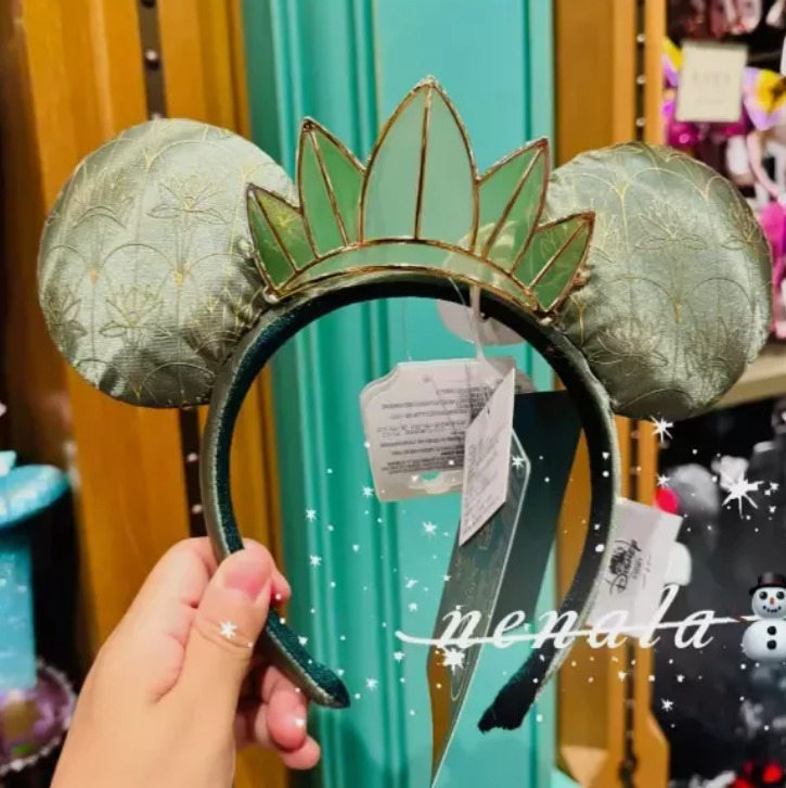 Authentic Shanghai Disney Parks Tiana Princess Ear Headband Disneyland 2024 New