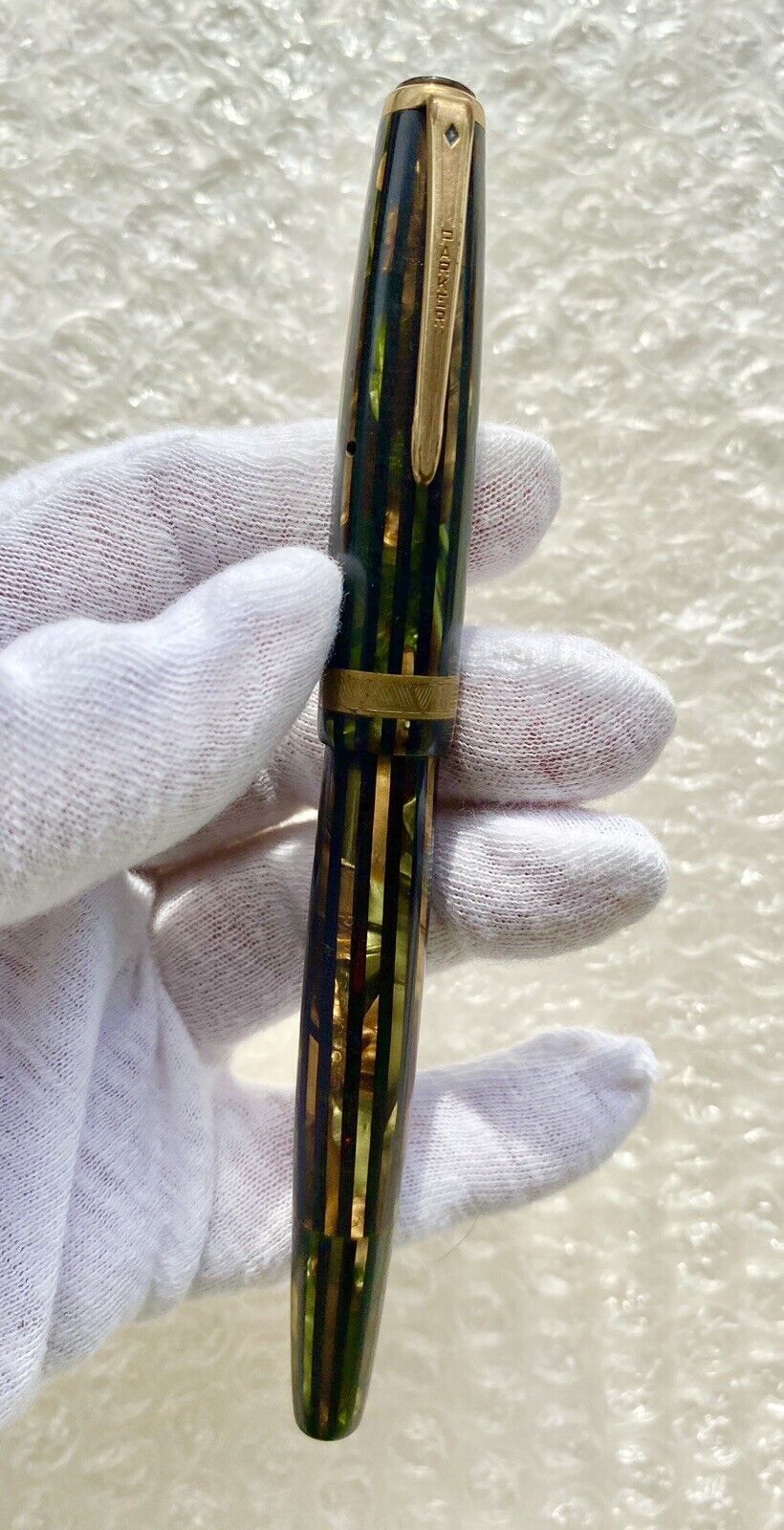 Parker Vintage Striped Duofold Fountain Pen-1945- 14K Nib BEAUTIFUL