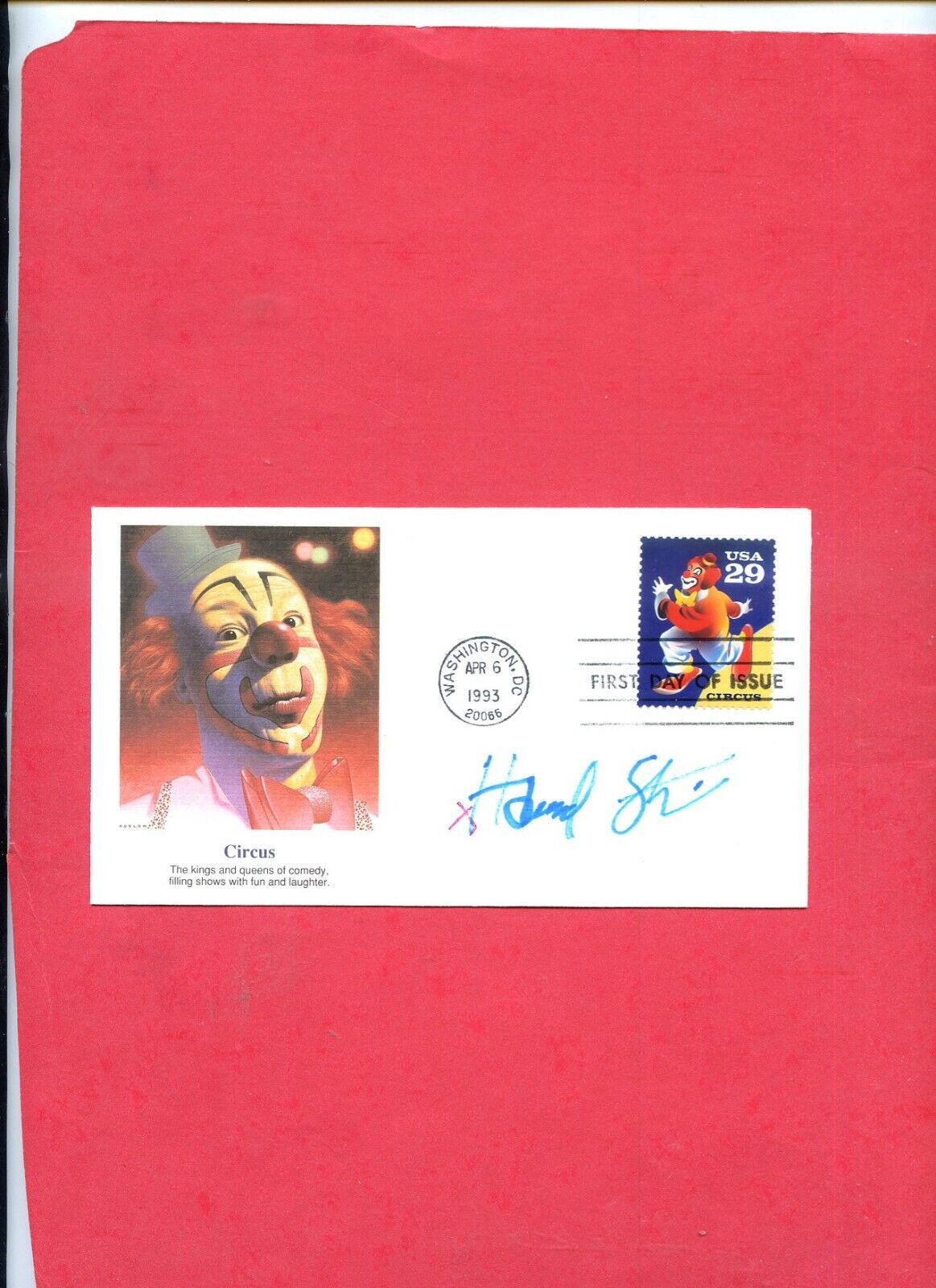 very rare  HOWARD STERN signed colorful CIRCUS First Day Cover EBAY cheapest