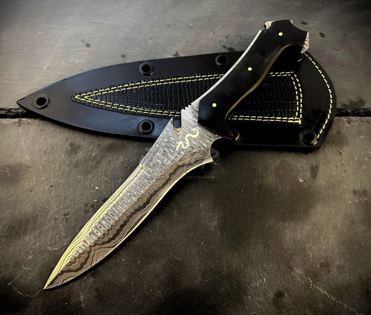 Handmade Jack Krauser Replica Knife | RE4 | Damascus Steel | Leather Cover