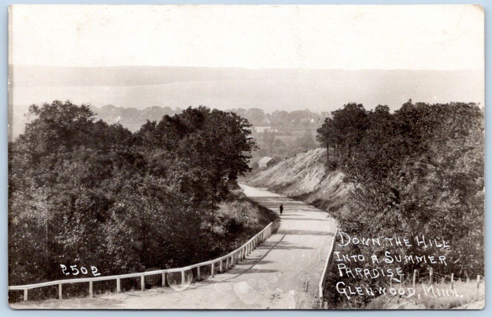 Postcard RPPC Glenwood MN Down The Hill Into A Summer Paradise Studio MN07
