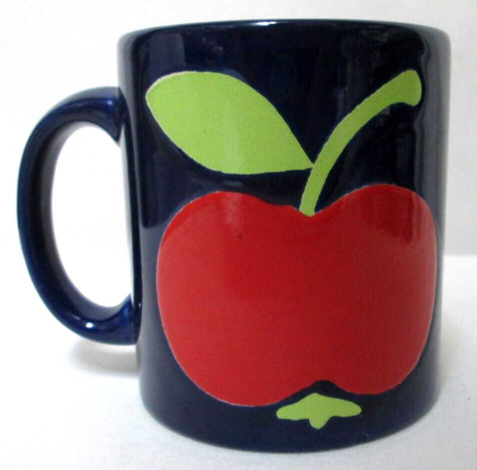 Waechtersbach Vintage Apple Mug Cup red blue green Fruit W Germany 12 oz