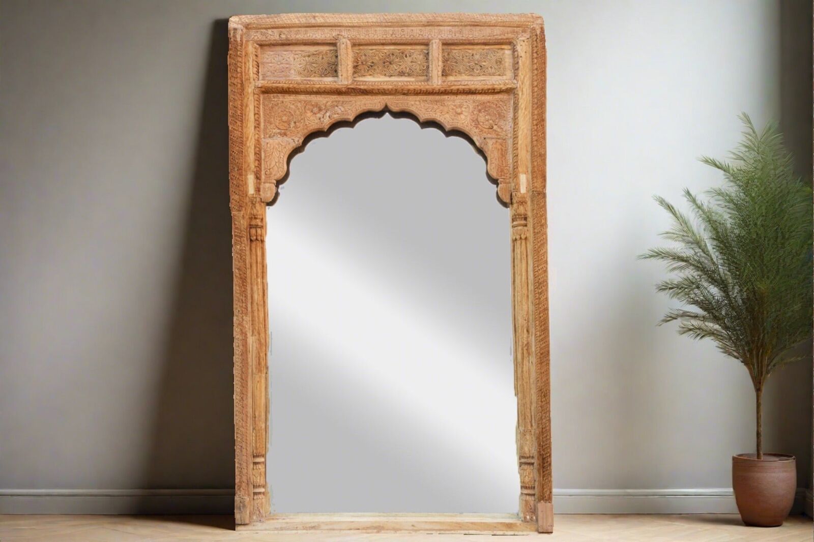 1800\'s Very Tall Raj Arch Indian Floor Mirror