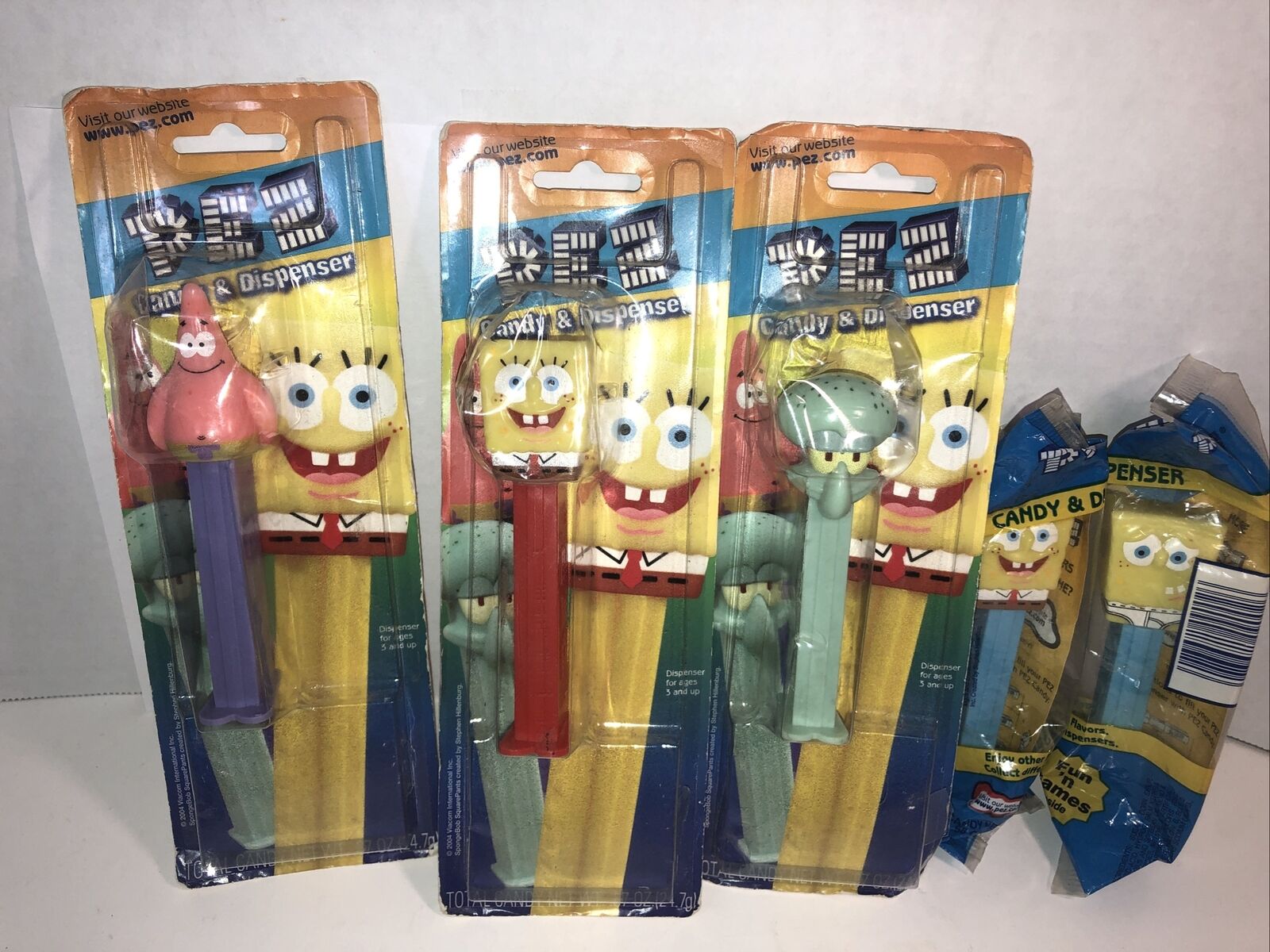 Spongebob Squarepants Pez Dispensers 5 Pack - New Other (Expired Candy Removed)
