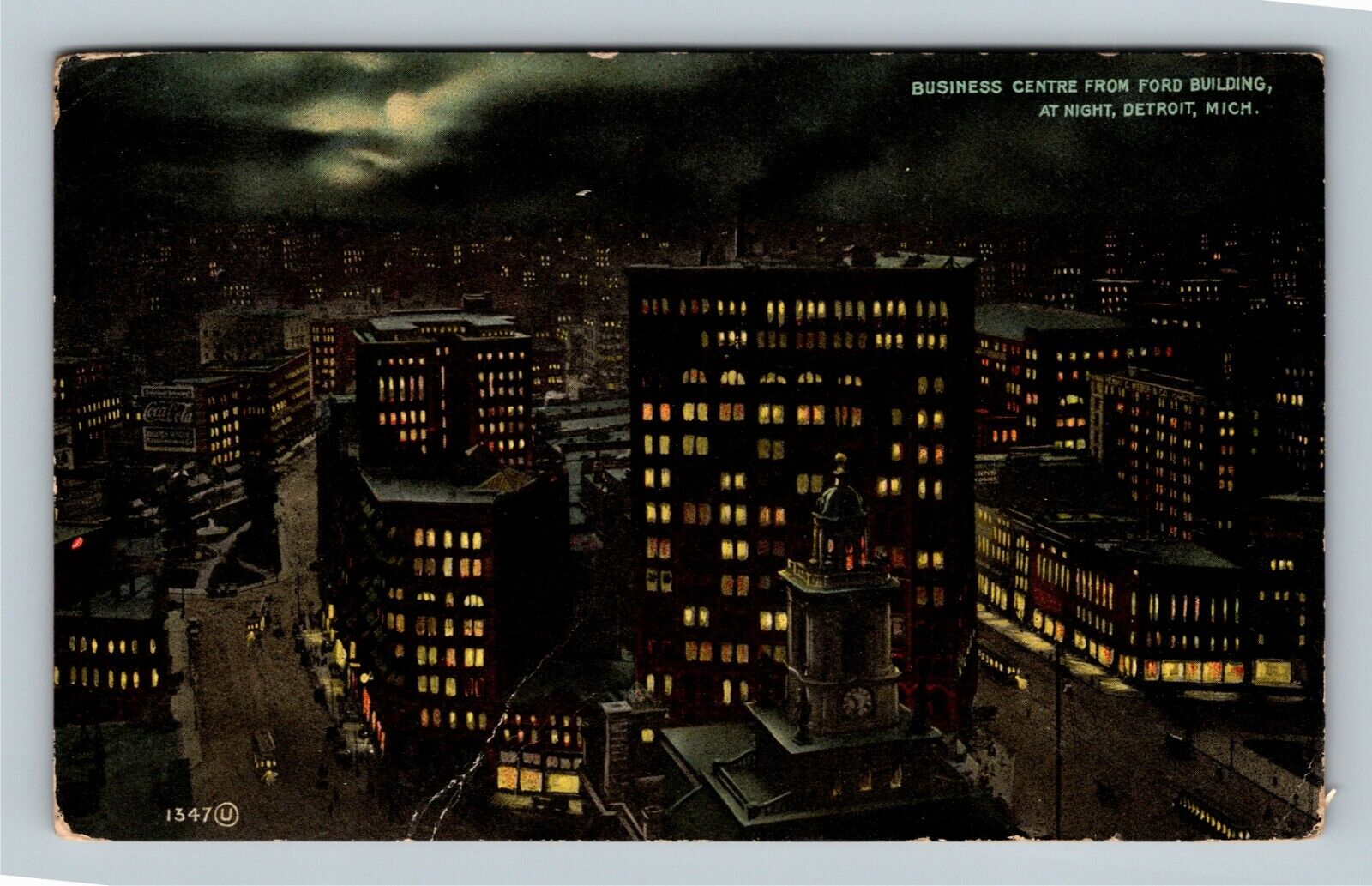 Detroit MI, Business Centre From Ford Building, Michigan c1912 Vintage Postcard