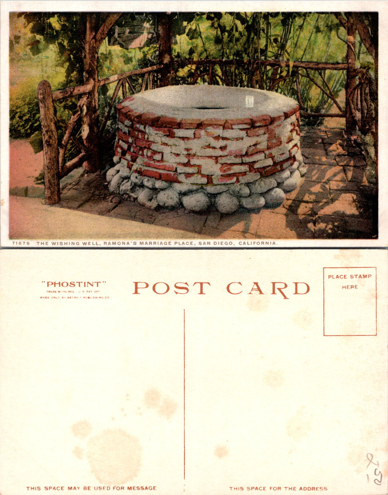 The Wishing Well Ramona\'s Marriage Place San Diego CA Postcards unused 51809