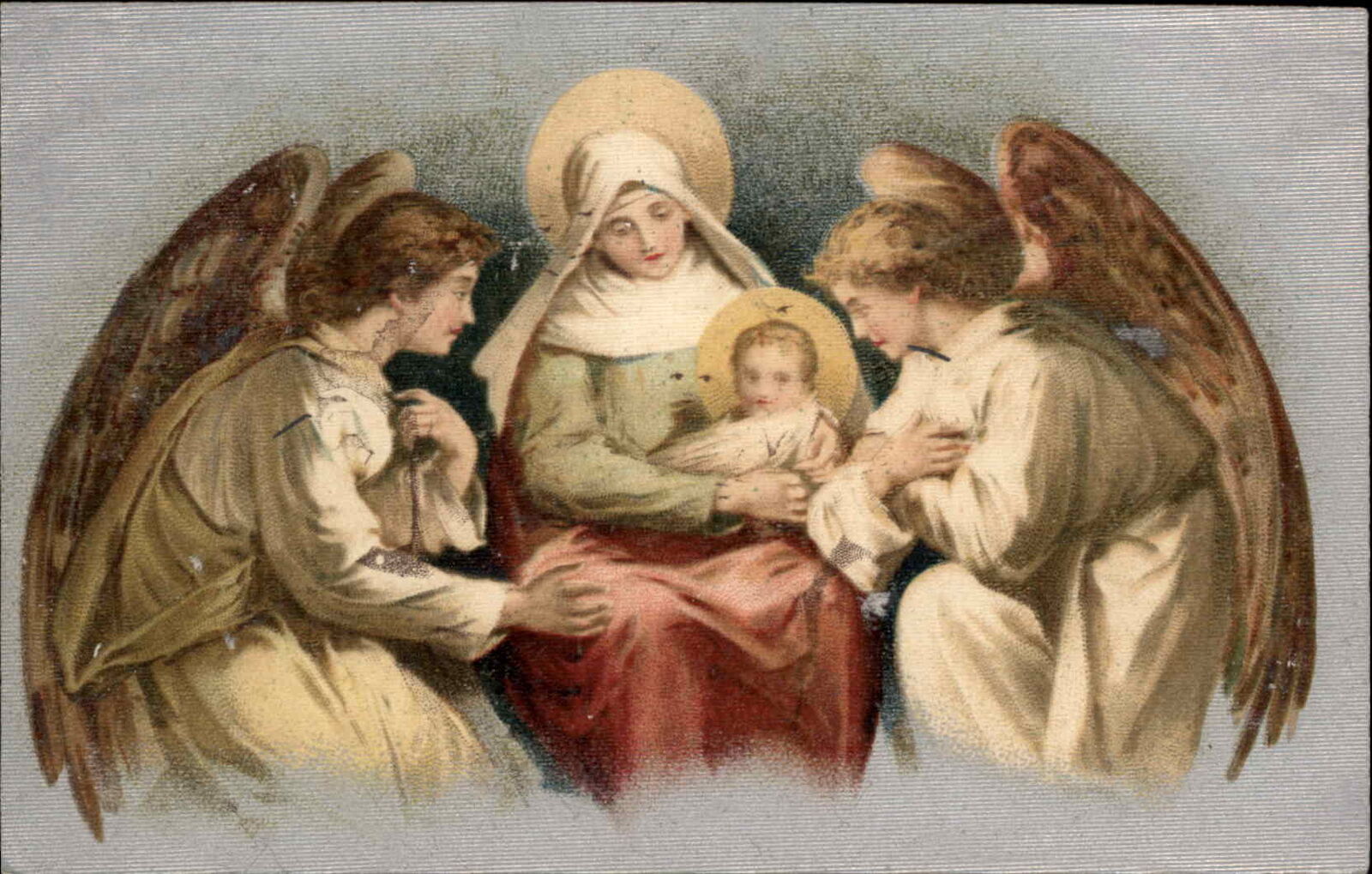 Winsch Christmas Angels Mother Mary Baby Jesus c1910 Postcard