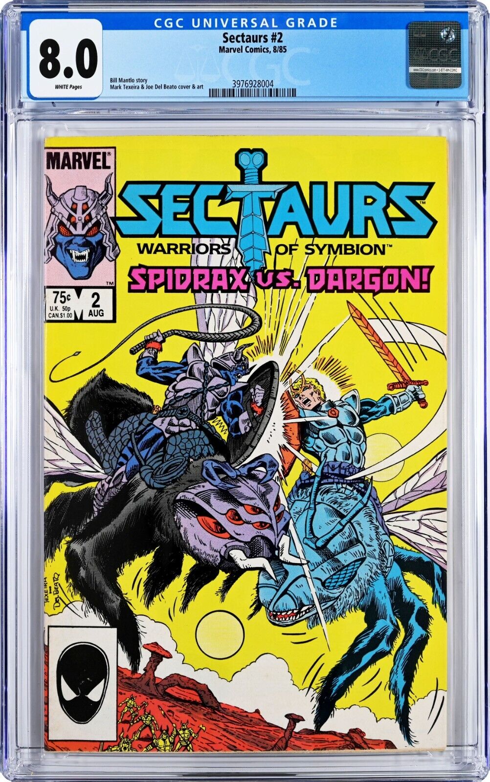 Sectaurs #2 CGC 8.0 (Aug 1985, Marvel) Bill Mantlo Story, Coleco Action Figures