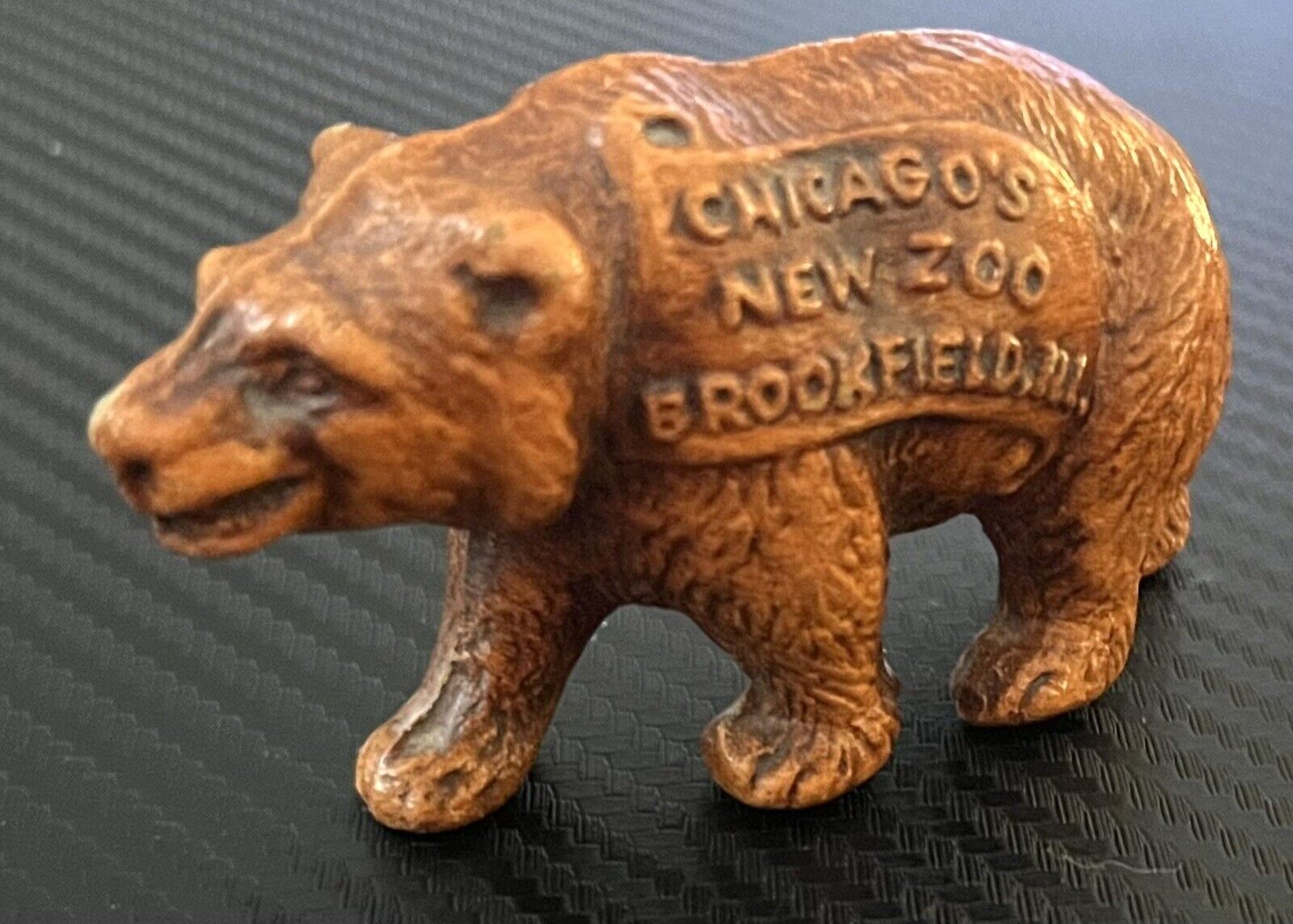 Vintage 1930s Chicago’s New Zoo Brookfield, Illinois Small 3” Bear Figurine Toy