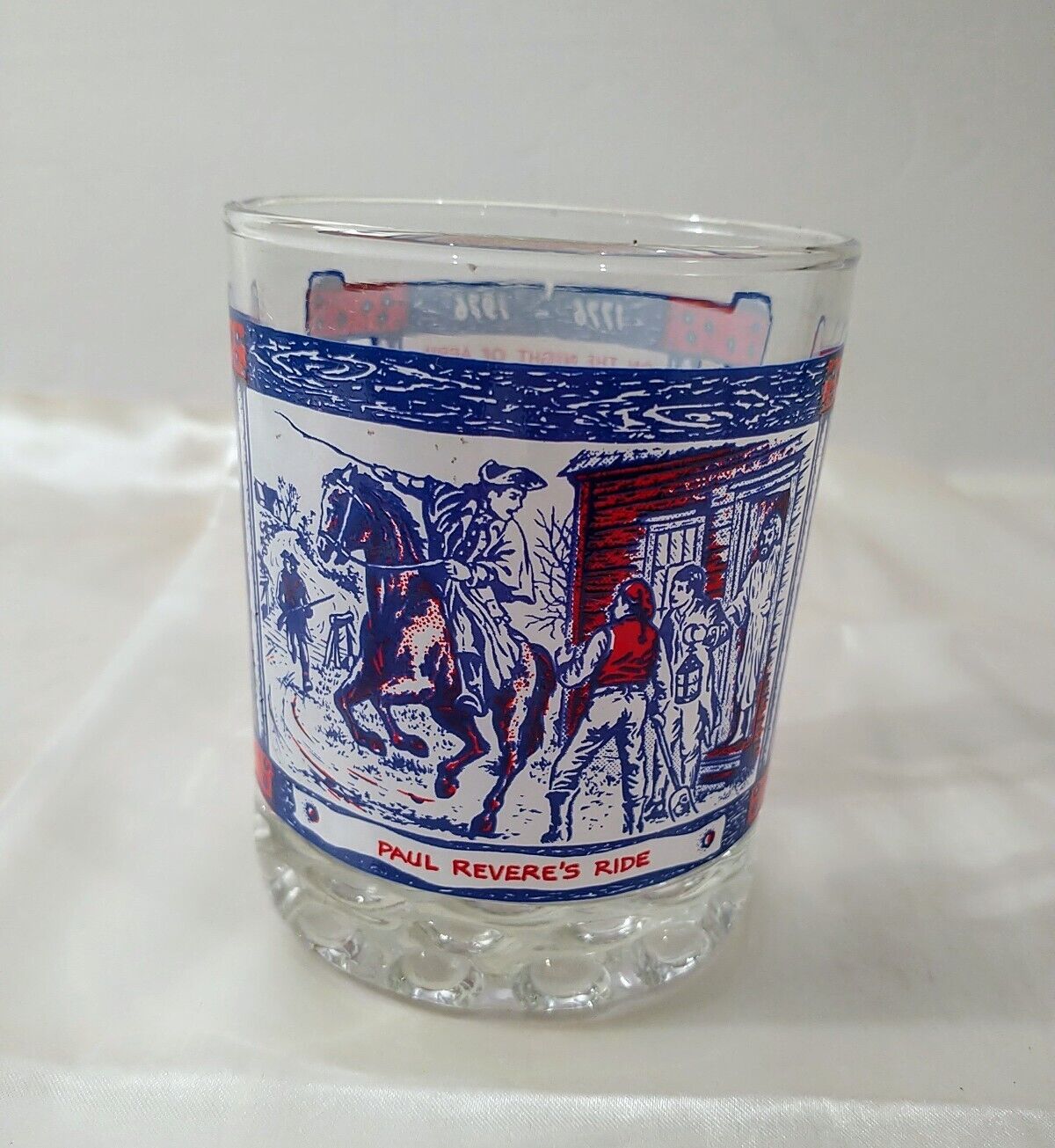Highball Drinking Glass PAUL REVERE\'S RIDE Bicentennial 1776-1976 4\