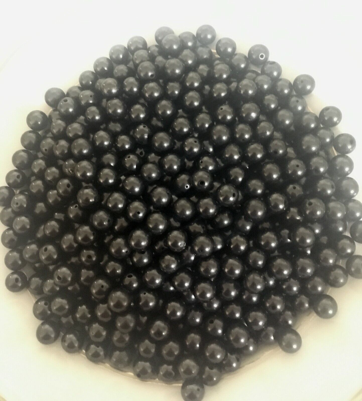 250 pcs SHUNGITE Stone 8 mm Polished Round Beads From Russia - Bulk Loose Beads