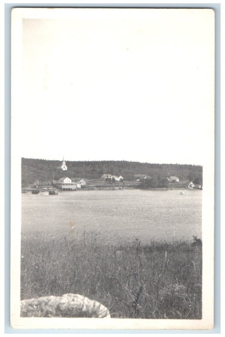 c1940's Town View Isle Au Haut Massachusetts MA RPPC Photo Unposted Postcard