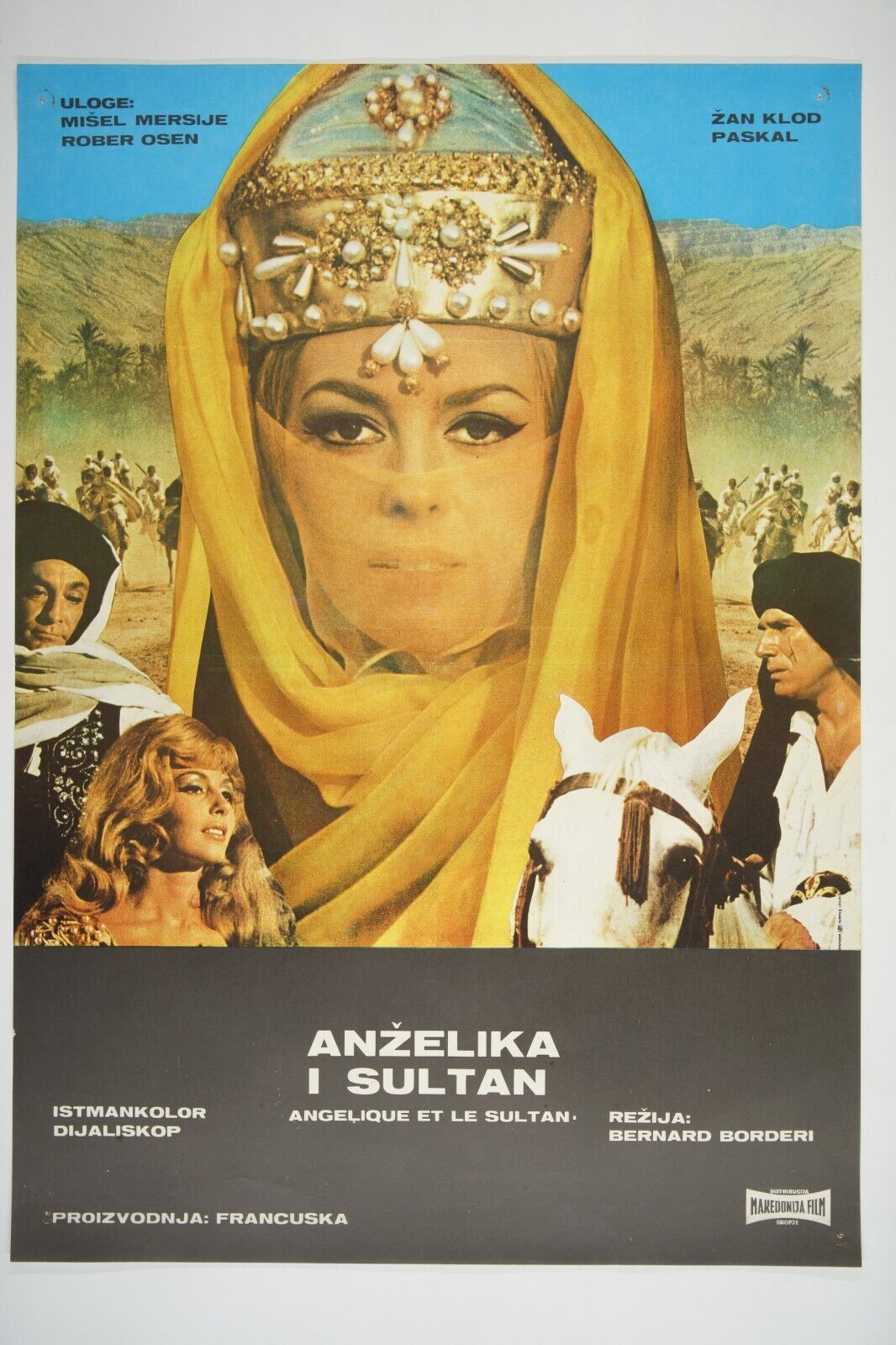 ANGRLIQUE ET LE SULTAN A. AND THE S. Orig exYU movie poster 1968 MICHÈLE MERCIER