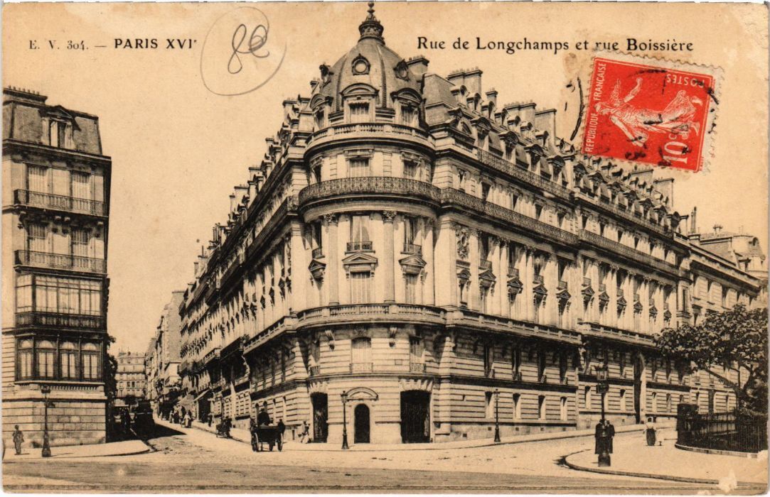CPA PARIS 16e Rue de Longchamps and rue Boissiere (66321)