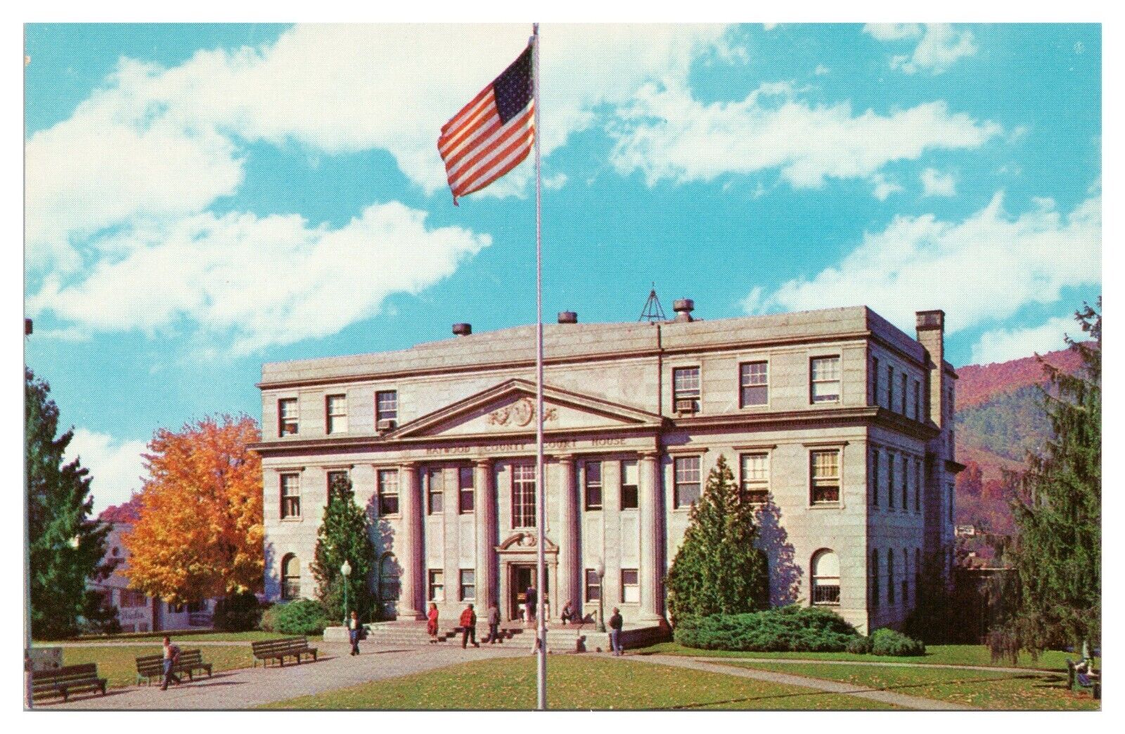 Vintage Haywood County Court House Waynesville NC Postcard Unposted Chrome