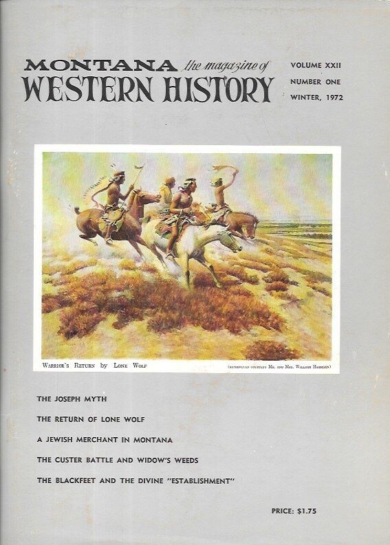 Montana Western History Win 1972 Basinski Lone Wolf Nez Perce Custer Jewish