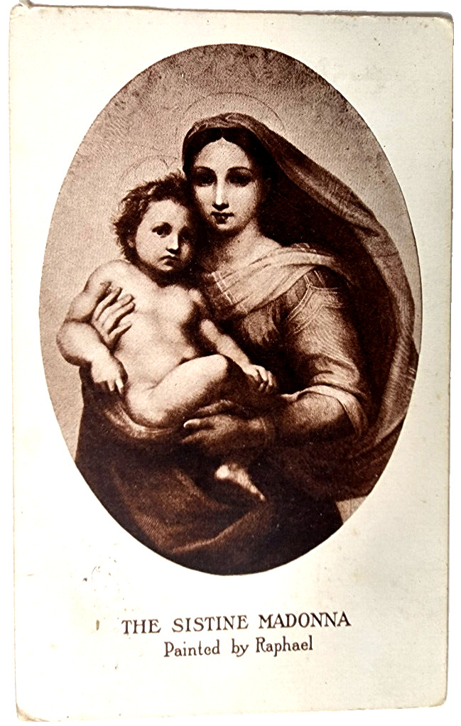 Sistine Madonna-Religious Artwork by Raphael-Vintage Postcard  1908
