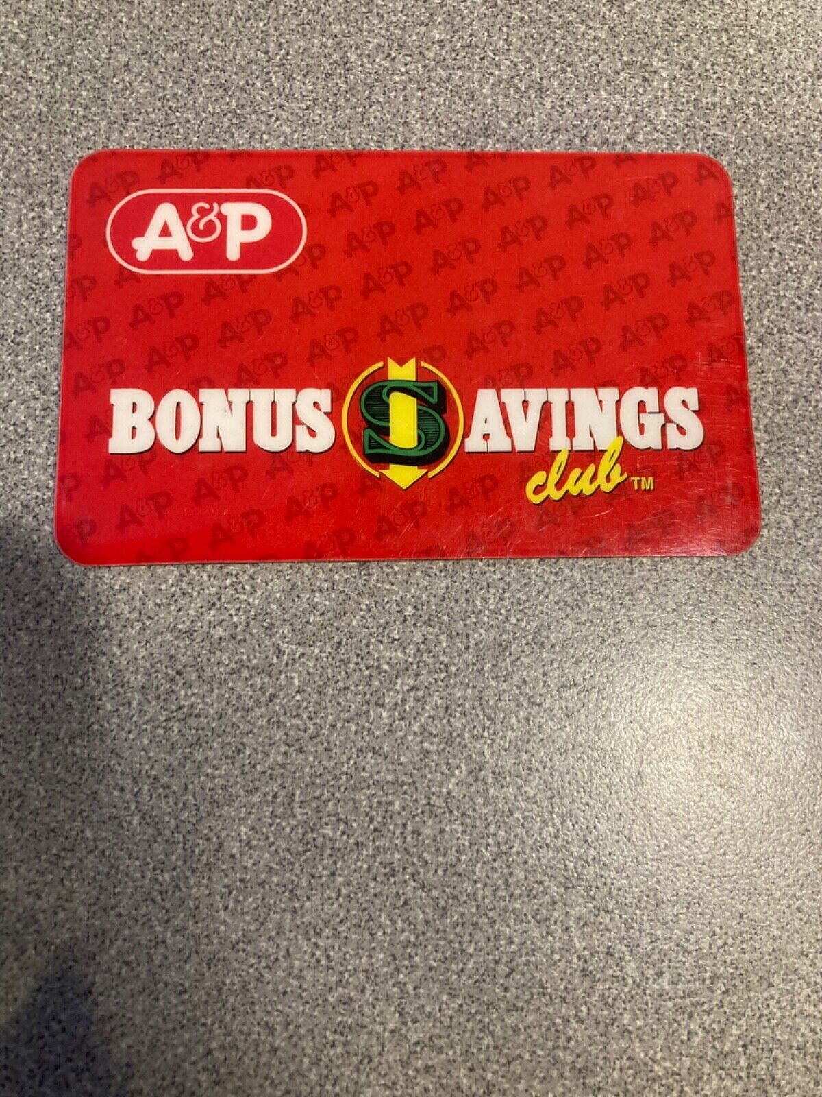 vintage supermarket A&P Bonus Savings Club card