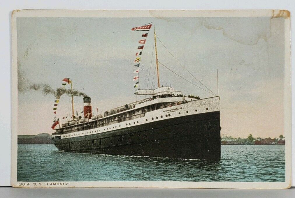 Steamship S.S. HAMONIC 1920s Postcard K16