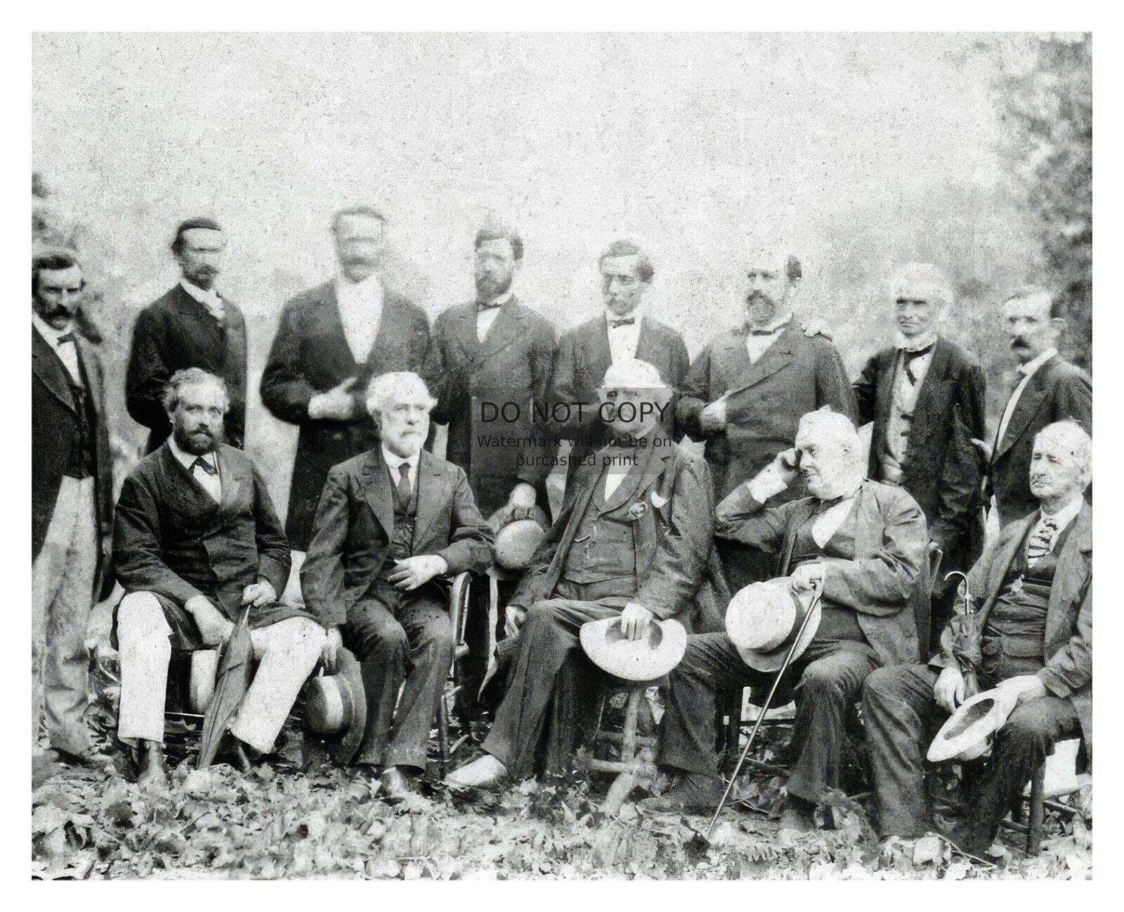 GENERAL ROBERT E. LEE AND HIS CIVIL WAR CONFEDERATE GENERALS 1869 8X10 PHOTO