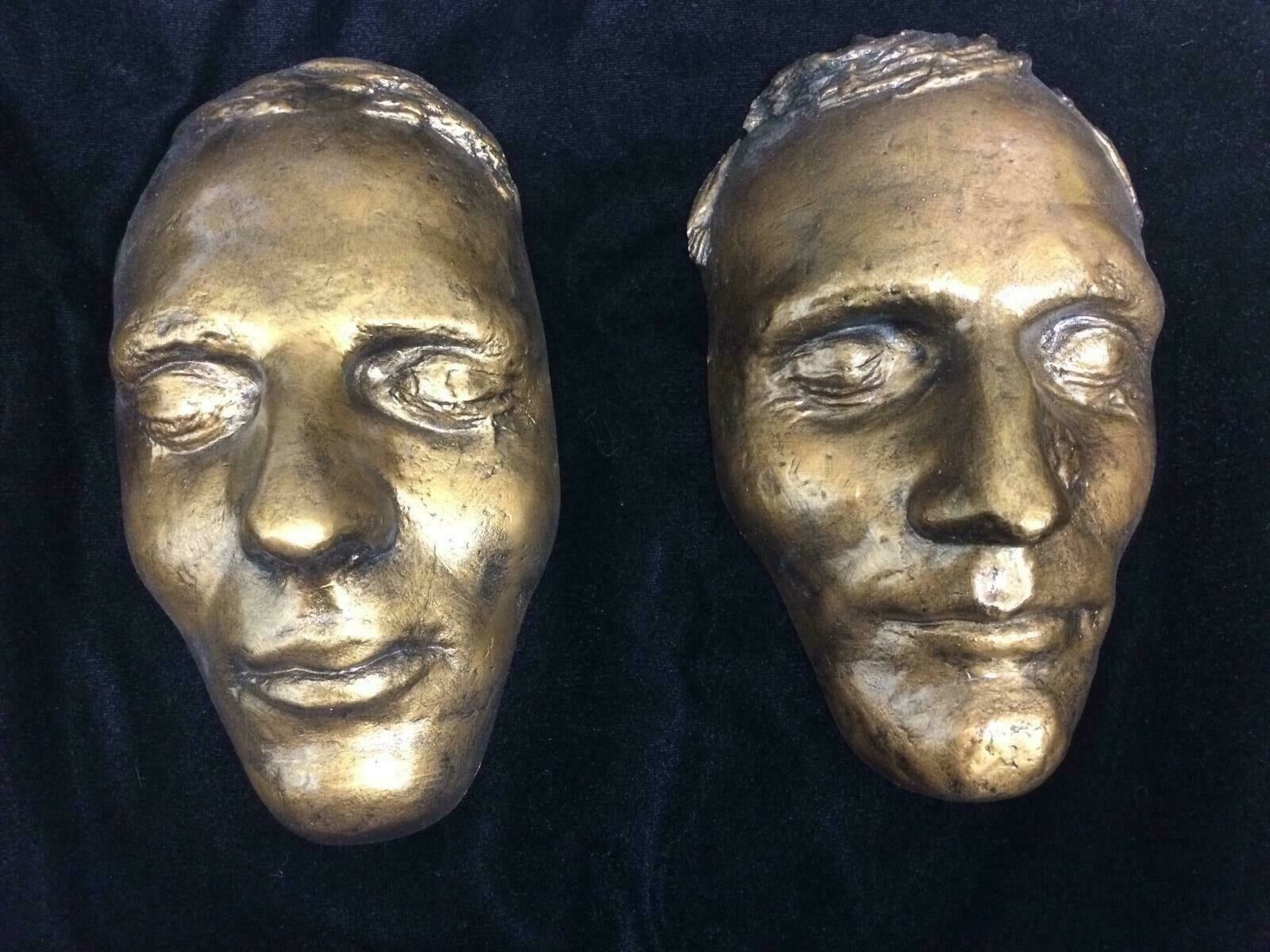Death Masks Joseph Smith and Hyrum Smith Vintage Bronze LDS Mormon Rare Scarce