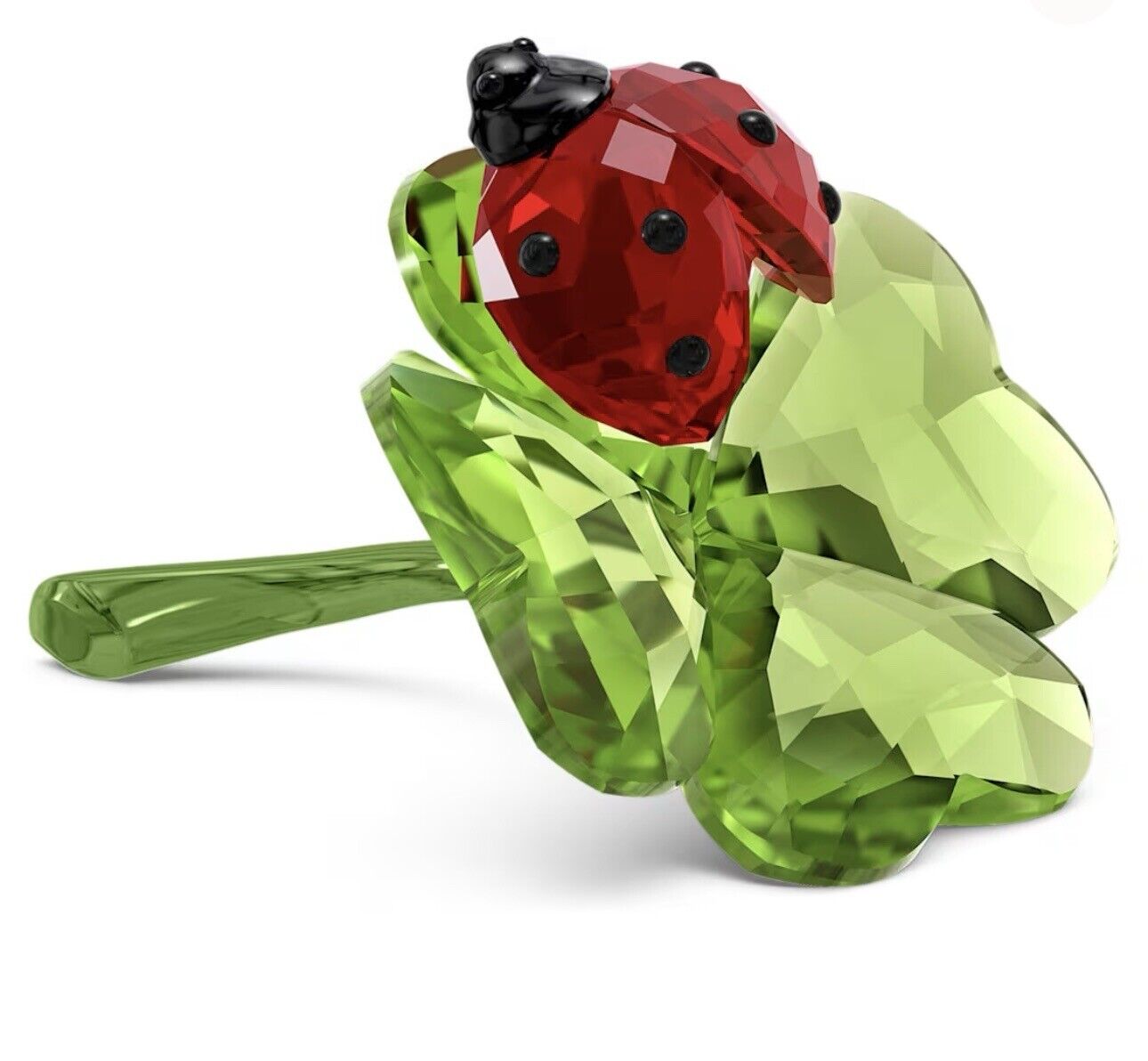 NIB Authentic Swarovski Idyllia Ladybug and Clover Crystal Figurine #5666852