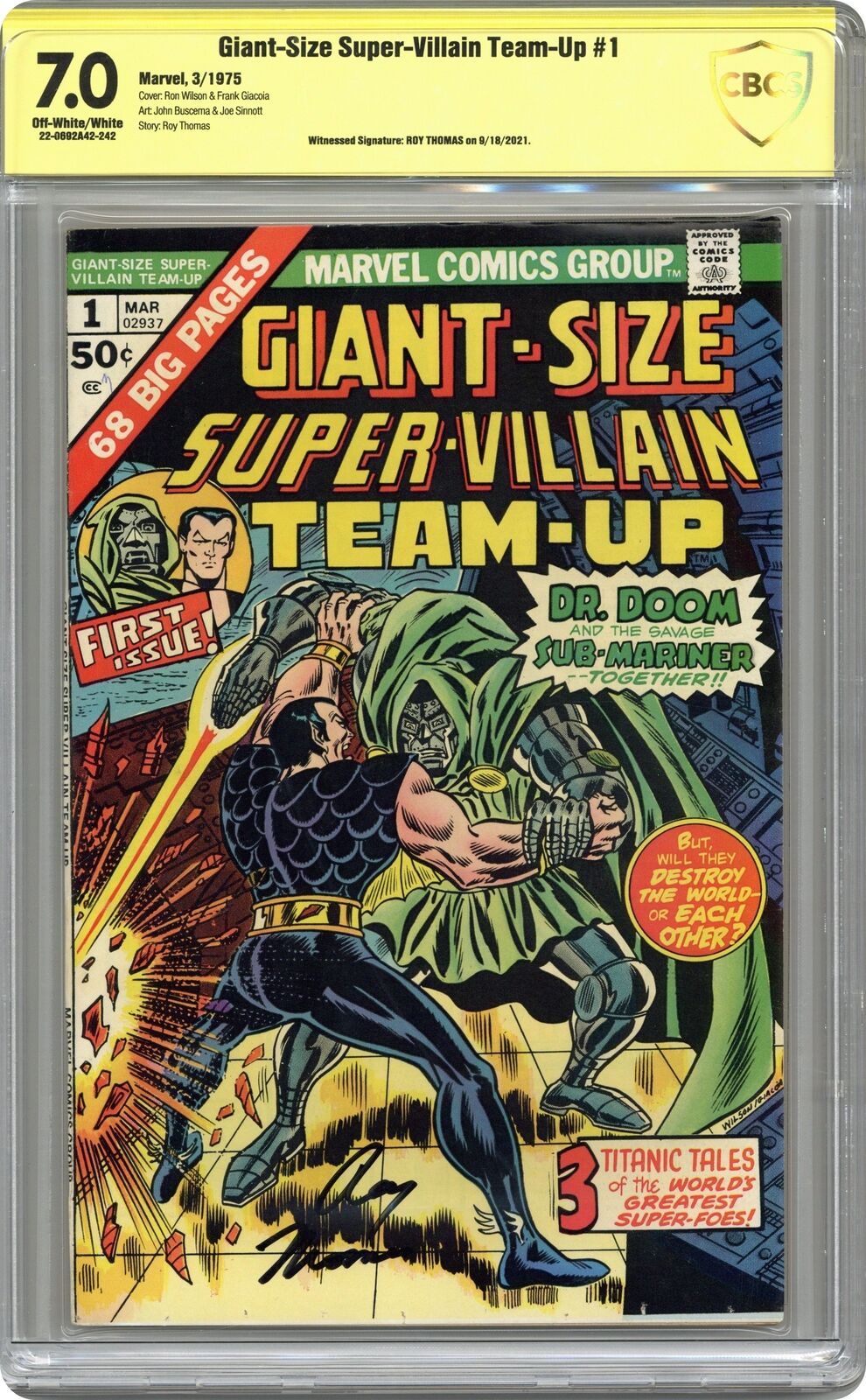 Giant Size Super-Villain Team-Up #1 CBCS 7.0 SS Thomas 1975 22-0692A42-242