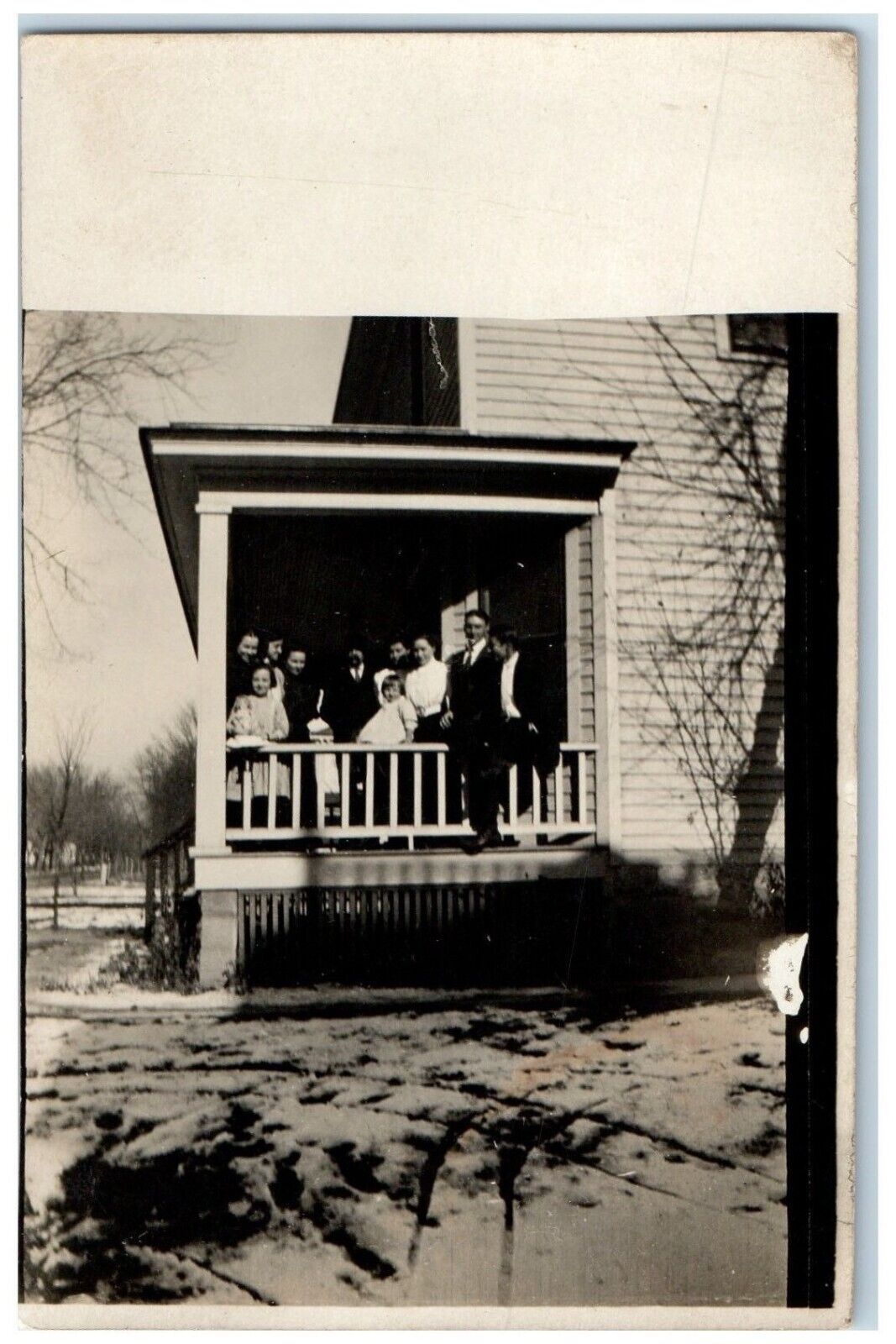 c1910\'s Family At The Porch Eldorado Kansas KS RPPC Photo Antique Postcard