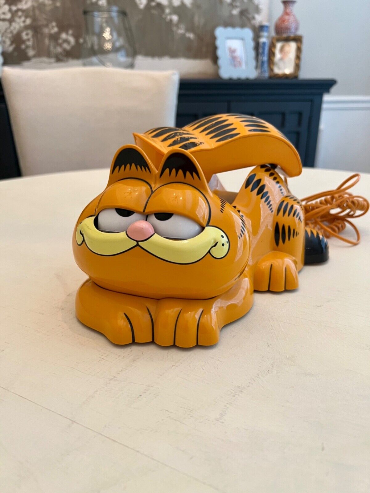 GARFIELD VINTAGE 1980\'s LAND-LINE PHONE Tyco EYES OPEN and CLOSE ✅✅✅