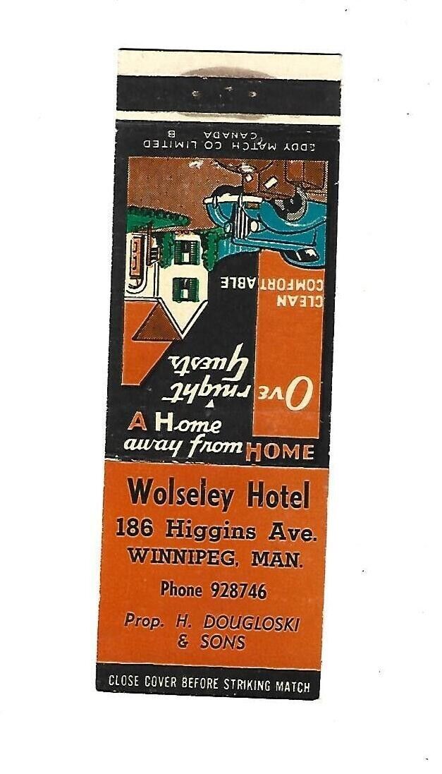 Wolseley Hotel - Winnipeg, MAN.     Matchcover   H. Dougloski & Sons
