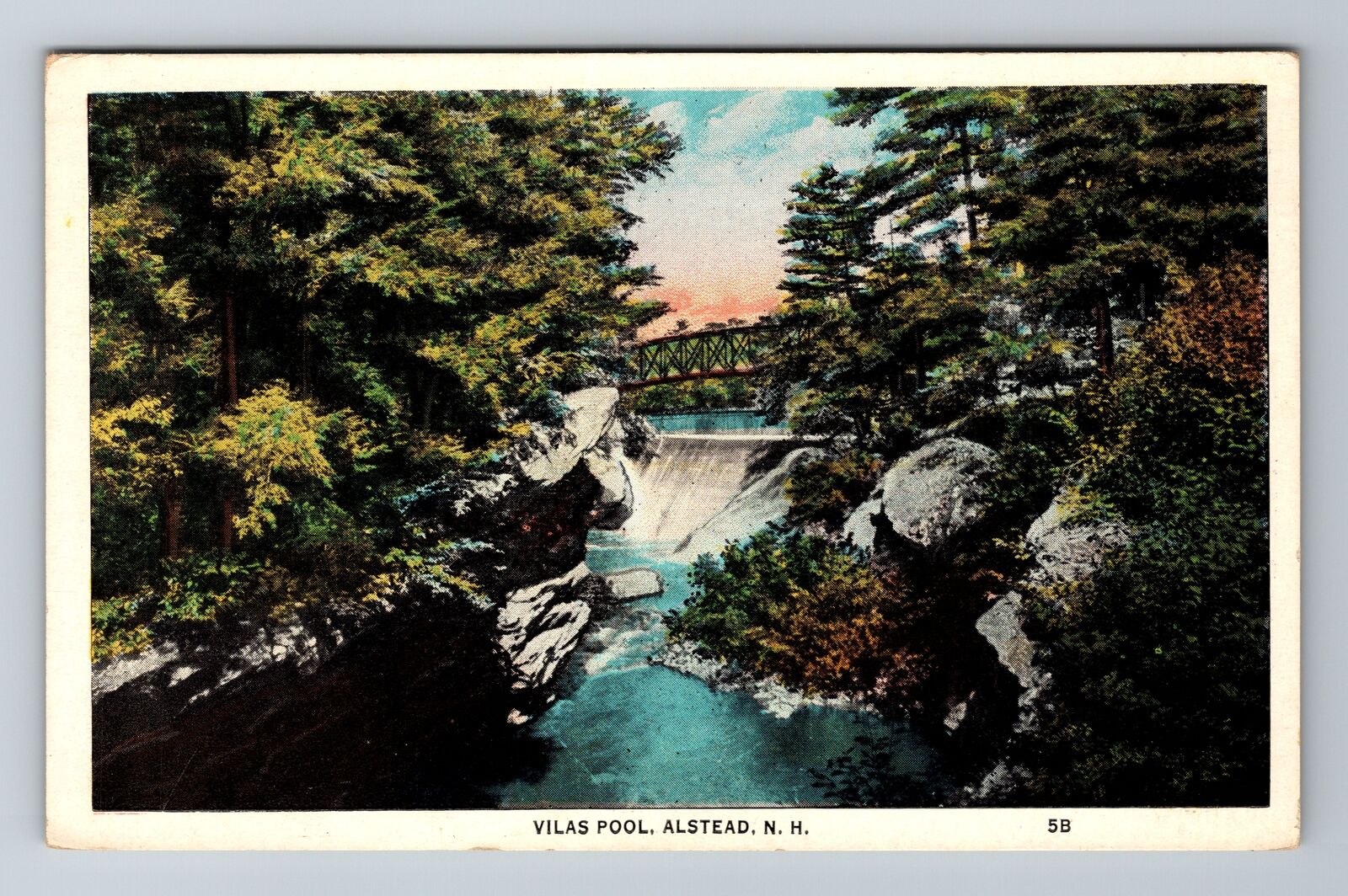 Alstead NH-New Hampshire, Vilas Pool, Antique, Vintage Souvenir Postcard