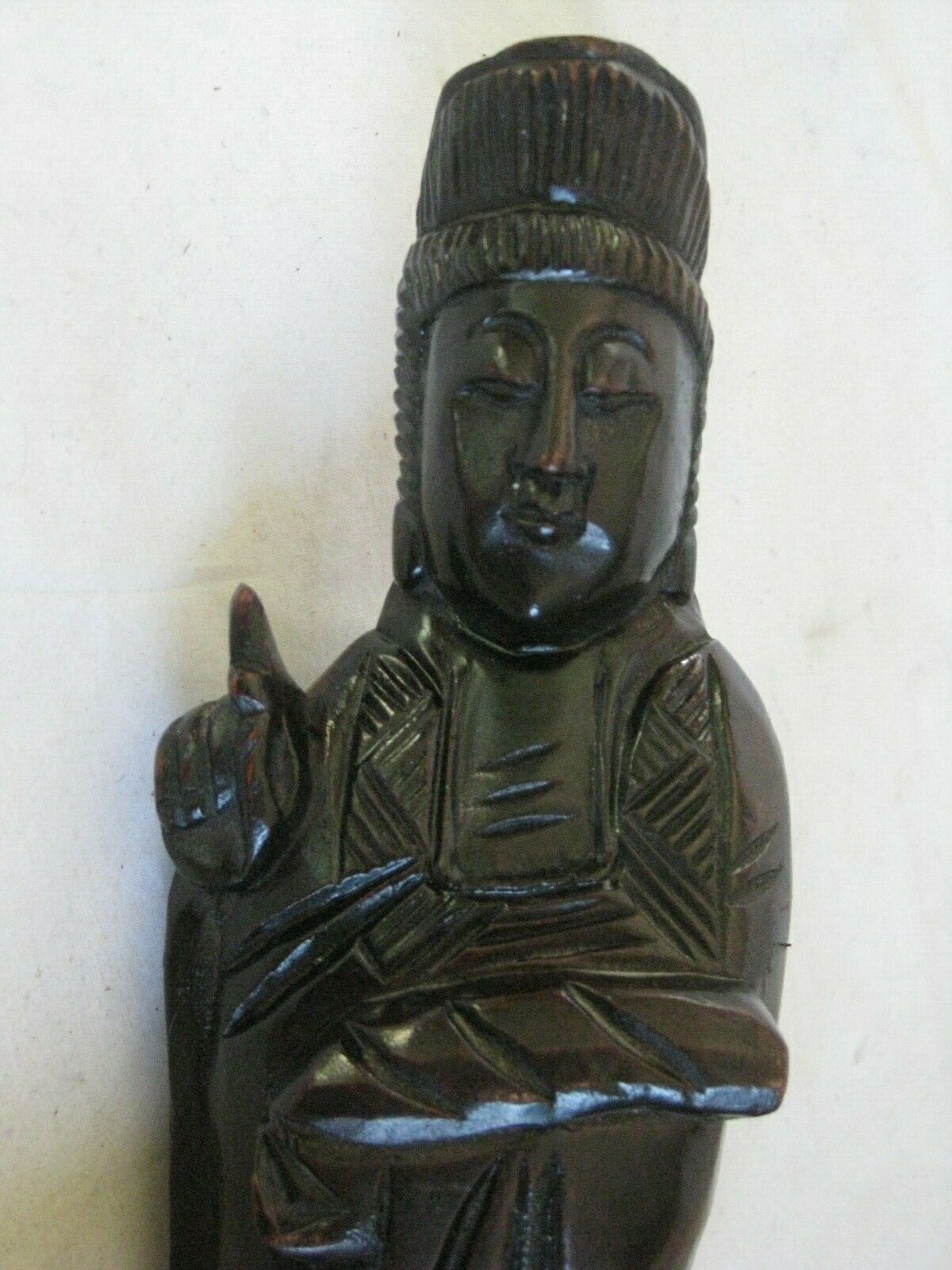 carved Oriental Asian wood sculpture figure Spiritual Tao Zen Osho God figure ? 