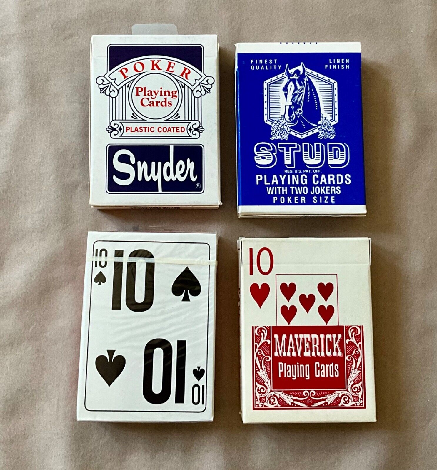 Vintage ~ “Hoyle Poker Size Playing Cards”~ Lot of 4 different Decks