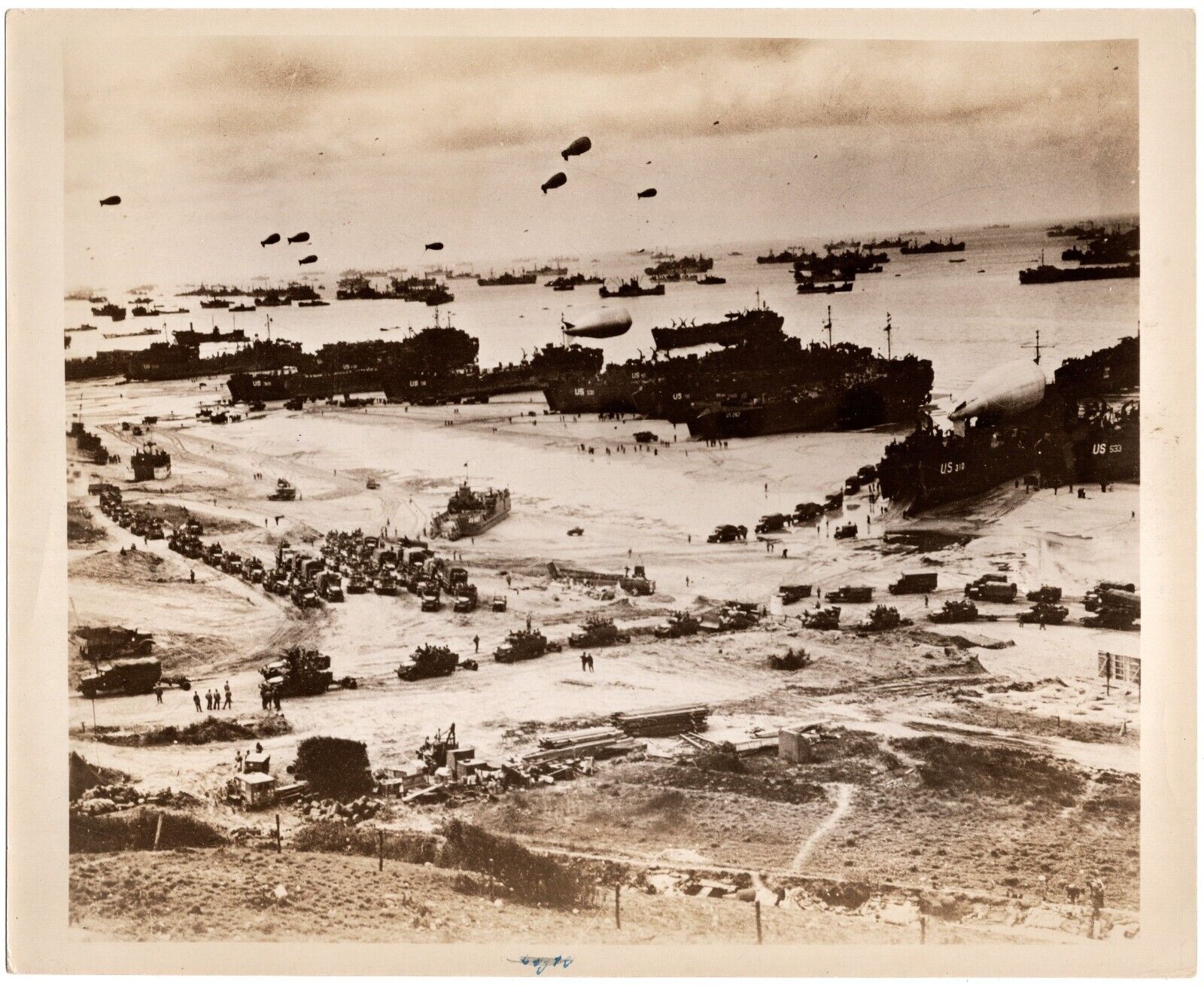 U.S. Navy photograph showing Allied landings in Normandy on D-Day, June 6, 1944