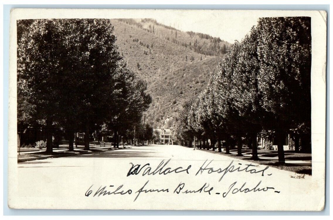 c1918 Wallace Hospital Entrance Mountain View Burke Idaho ID RPPC Photo Postcard