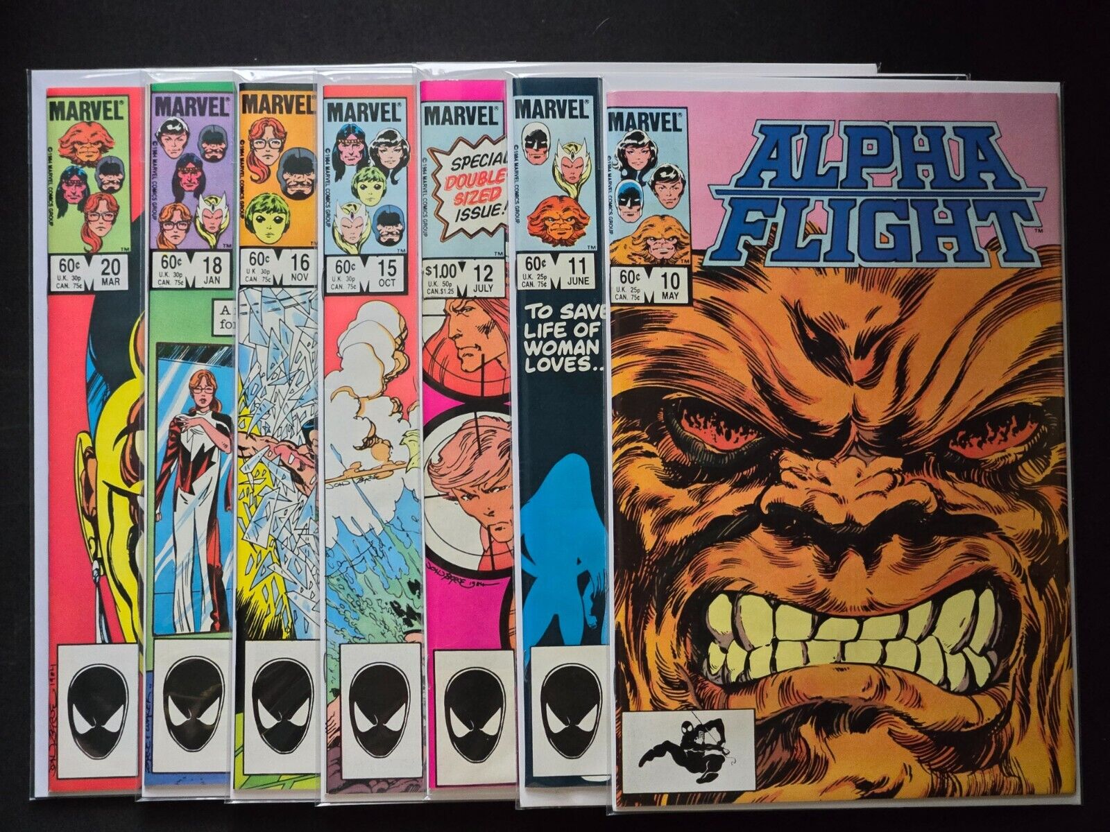 (LOT 7) Alpha Flight #s 10 11 12 15 16 18 & 20 (Marvel, 1984) VFNM