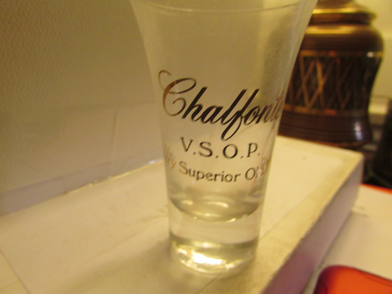 RARE- Chalfonte V.S.O.P. very superior old pale shotglass