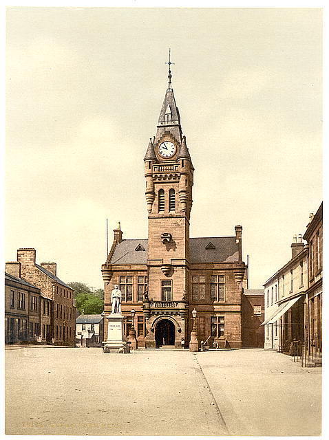 Town Hall Annan Scotland c1900 OLD PHOTO