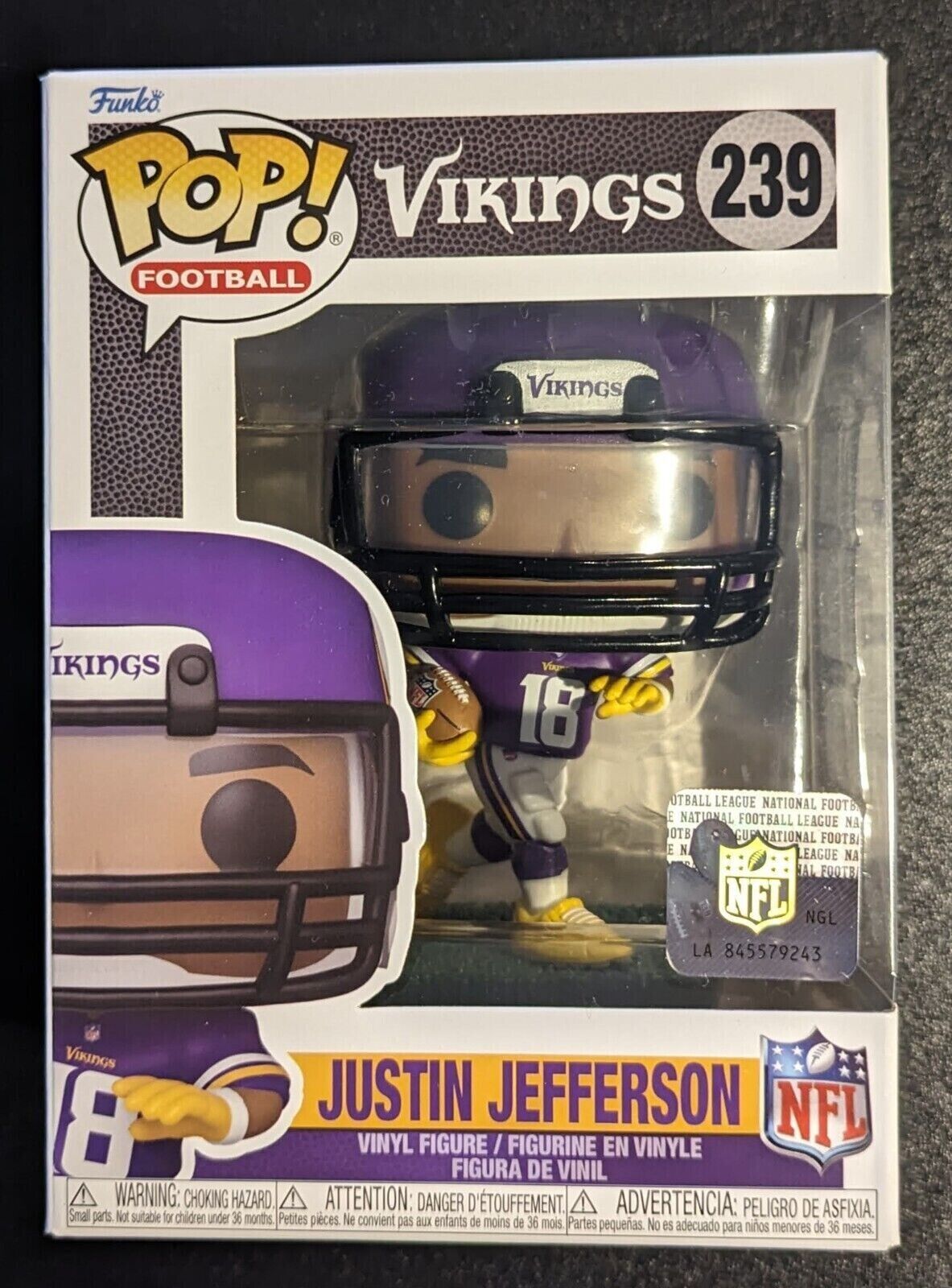 Funko Pop Justin Jefferson #239 - Minnesota Vikings NFL - NEW IN HAND