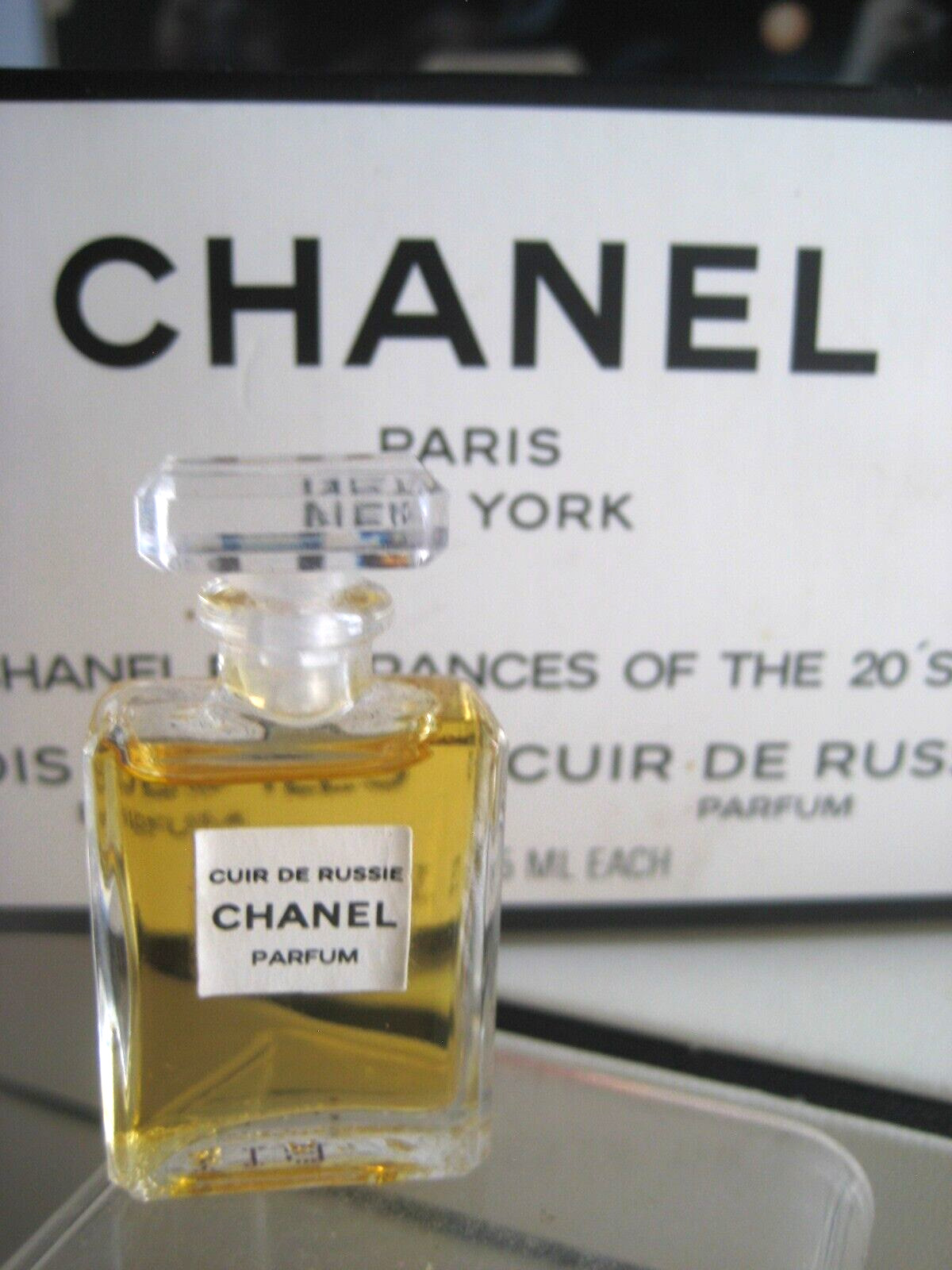 🎁for1) 90s New **PARFUM Vintage Chanel Cuir de Russie mini 0.12 oz pure perfume