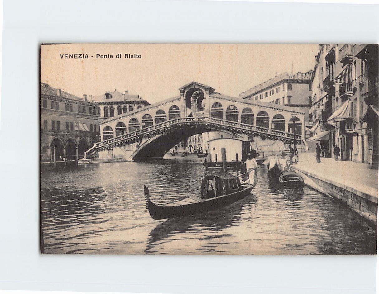 Postcard Rialto Bridge Venice Italy
