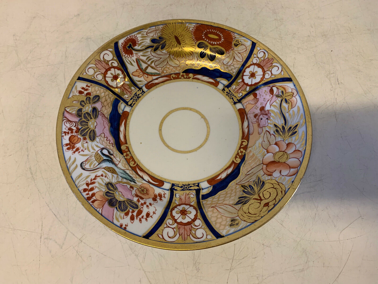 Antique Early 19th Century Chamberlains Worcester Porcelain Imari Style Plate